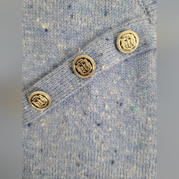 Talbots Kitty Tweed shift Sweater Dress light blue Heather Size L - Picture 2 of 4